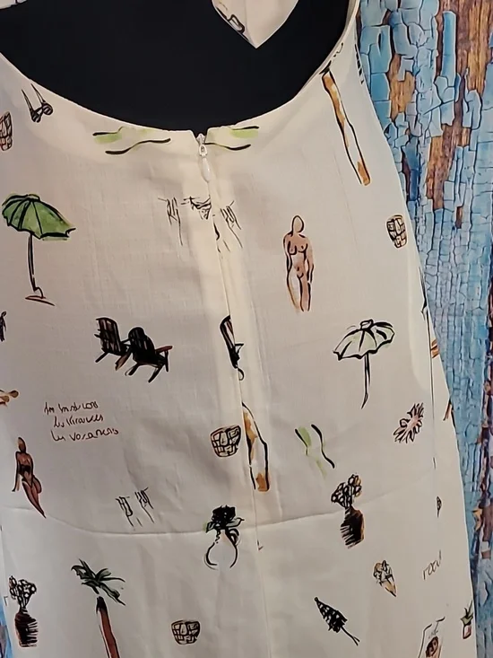 Commense Cream Tropical Print Linen Maxi Dress - Picture 10 of 16